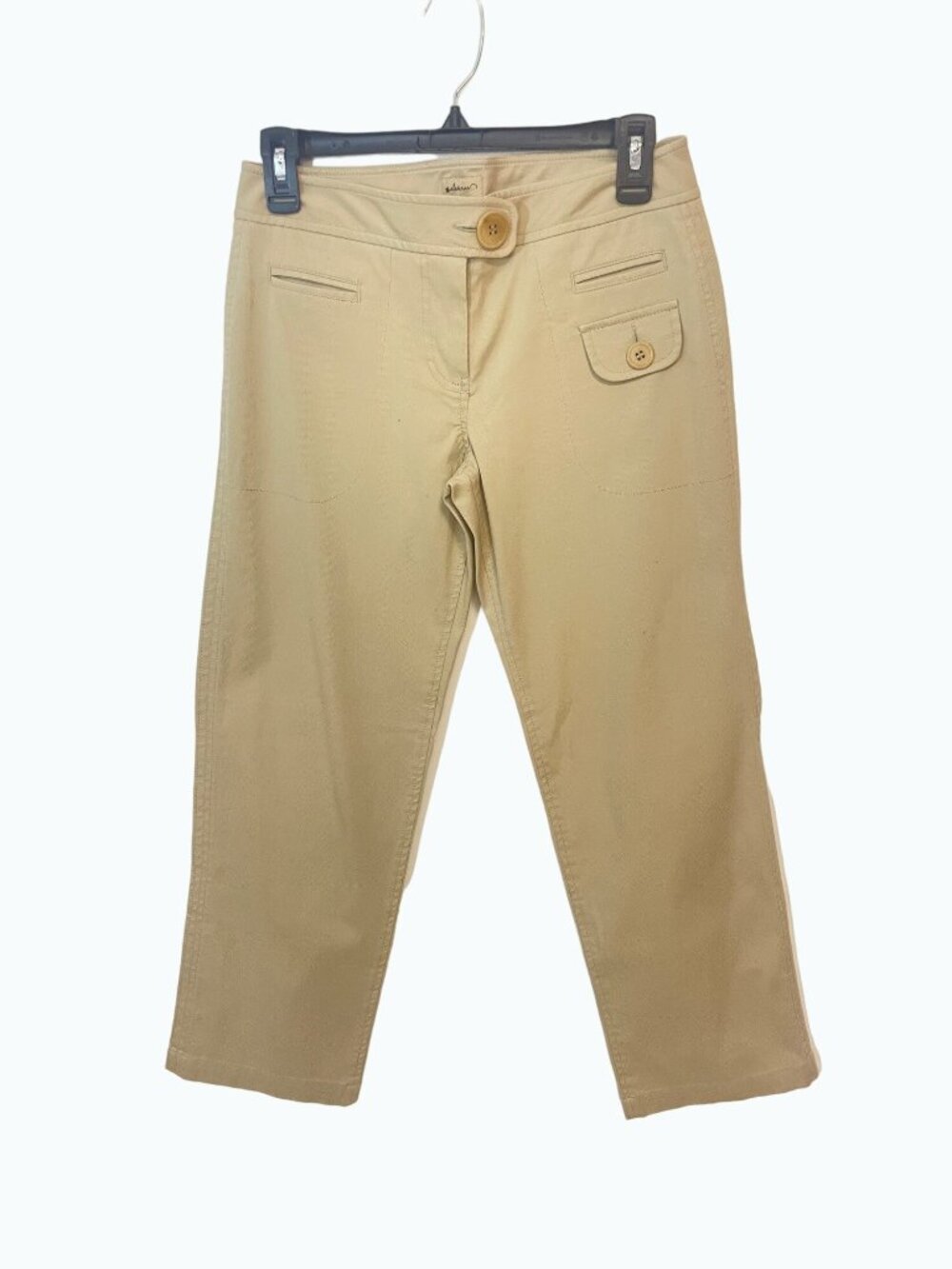 Anthropologie Elevenses Tan Wide Leg Crop Pants size 2